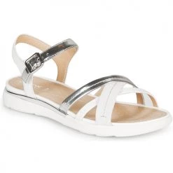 Chaussures Femme Sandales et Nu-pieds Geox D SANDAL HIVER Argenté / Blanc