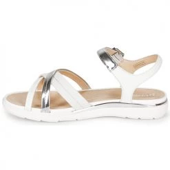 Chaussures Femme Sandales et Nu-pieds Geox D SANDAL HIVER Argenté / Blanc -Sandales Soldes Boutique 16397388 500 D
