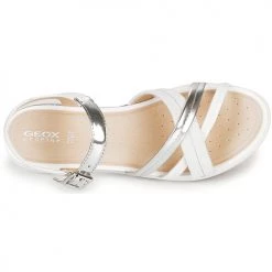 Chaussures Femme Sandales et Nu-pieds Geox D SANDAL HIVER Argenté / Blanc -Sandales Soldes Boutique 16397388 500 F