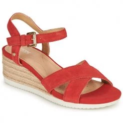 Chaussures Femme Sandales et Nu-pieds Geox D ISCHIA CORDA Rouge