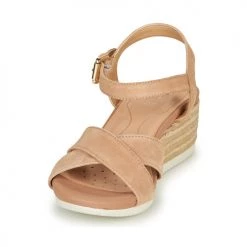 Chaussures Femme Sandales et Nu-pieds Geox D ISCHIA CORDA Beige -Sandales Soldes Boutique 16397395 500 C