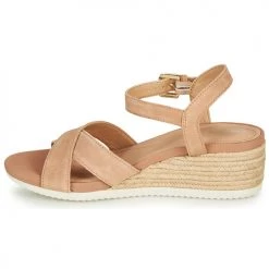 Chaussures Femme Sandales et Nu-pieds Geox D ISCHIA CORDA Beige -Sandales Soldes Boutique 16397395 500 D