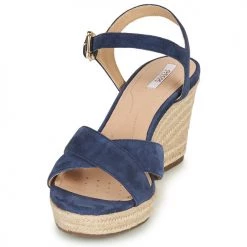 Chaussures Femme Sandales et Nu-pieds Geox D SOLEIL Bleu -Sandales Soldes Boutique 16397474 500 C