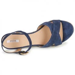 Chaussures Femme Sandales et Nu-pieds Geox D SOLEIL Bleu -Sandales Soldes Boutique 16397474 500 F