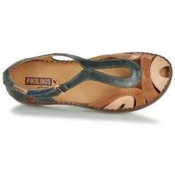 Chaussures Femme Sandales et Nu-pieds Pikolinos CADAQUES W8K Bleu / Camel -Sandales Soldes Boutique 16397634 500 F