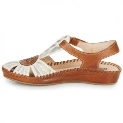Chaussures Femme Sandales et Nu-pieds Pikolinos P. VALLARTA 655 Blanc / Camel -Sandales Soldes Boutique 16397642 500 D