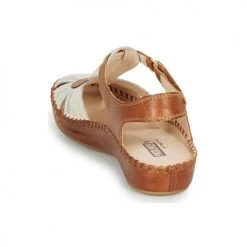 Chaussures Femme Sandales et Nu-pieds Pikolinos P. VALLARTA 655 Blanc / Camel -Sandales Soldes Boutique 16397642 500 E