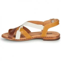 Chaussures Femme Sandales et Nu-pieds Pikolinos ALGAR W0X Cognac / Blanc / Jaune -Sandales Soldes Boutique 16397664 500 D