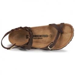 Chaussures Femme Sandales et Nu-pieds Birkenstock YARA LEATHER Marron -Sandales Soldes Boutique 16516234 500 F