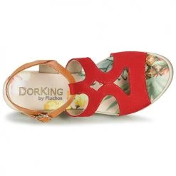 Chaussures Femme Sandales et Nu-pieds Dorking YAP Rouge -Sandales Soldes Boutique 16527940 500 F