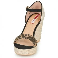 Chaussures Femme Sandales et Nu-pieds S.Oliver NOULATI Noir / Léopard -Sandales Soldes Boutique 16532265 500 C