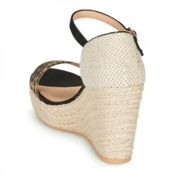 Chaussures Femme Sandales et Nu-pieds S.Oliver NOULATI Noir / Léopard -Sandales Soldes Boutique 16532265 500 E