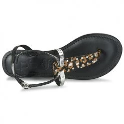 Chaussures Femme Sandales et Nu-pieds Les Petites Bombes ALIX Noir / Argenté -Sandales Soldes Boutique 16534235 500 F