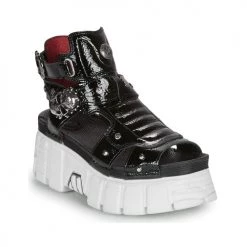 Chaussures Femme Sandales et Nu-pieds New Rock LIYA Noir / Blanc