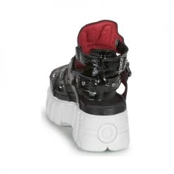 Chaussures Femme Sandales et Nu-pieds New Rock LIYA Noir / Blanc -Sandales Soldes Boutique 16601566 500 E