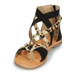 Chaussures Femme Sandales et Nu-pieds Les Tropéziennes par M Belarbi POPS Noir / Léopard -Sandales Soldes Boutique 16602222 500 C