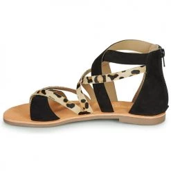 Chaussures Femme Sandales et Nu-pieds Les Tropéziennes par M Belarbi POPS Noir / Léopard -Sandales Soldes Boutique 16602222 500 D