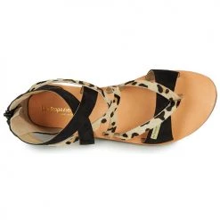 Chaussures Femme Sandales et Nu-pieds Les Tropéziennes par M Belarbi POPS Noir / Léopard -Sandales Soldes Boutique 16602222 500 F
