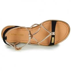 Chaussures Femme Sandales et Nu-pieds Les Tropéziennes par M Belarbi HIRONBUC Noir / Or -Sandales Soldes Boutique 16602250 500 F