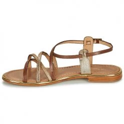 Chaussures Femme Sandales et Nu-pieds Les Tropéziennes par M Belarbi HARRY Tan / Or -Sandales Soldes Boutique 16602252 500 D