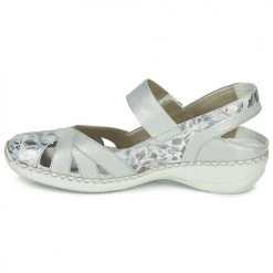 Chaussures Femme Sandales et Nu-pieds Rieker KYLIAN Argenté -Sandales Soldes Boutique 16606694 500 D