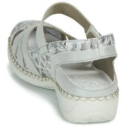 Chaussures Femme Sandales et Nu-pieds Rieker KYLIAN Argenté -Sandales Soldes Boutique 16606694 500 E