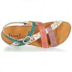 Chaussures Femme Sandales et Nu-pieds Think JULIA Rouge / Vert / Blanc -Sandales Soldes Boutique 16627223 500 F