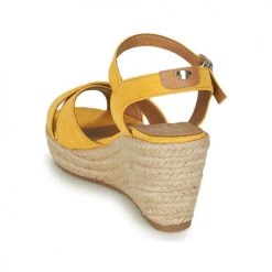Chaussures Femme Sandales et Nu-pieds Tom Tailor NEMI Jaune -Sandales Soldes Boutique 16642355 500 E