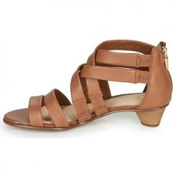 Chaussures Femme Sandales et Nu-pieds Clarks MENA SILK Camel -Sandales Soldes Boutique 16644930 500 D