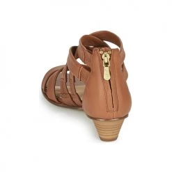 Chaussures Femme Sandales et Nu-pieds Clarks MENA SILK Camel -Sandales Soldes Boutique 16644930 500 E