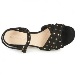 Chaussures Femme Sandales et Nu-pieds Clarks SHEER35 STRAP Noir / clou -Sandales Soldes Boutique 16644931 500 F