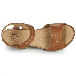 Chaussures Femme Sandales et Nu-pieds Clarks UN PALMA VIBE Camel -Sandales Soldes Boutique 16644943 500 F