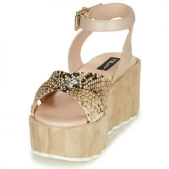 Chaussures Femme Sandales et Nu-pieds Tosca Blu MOOREA Beige / Python -Sandales Soldes Boutique 16645919 500 C