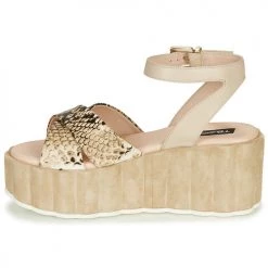 Chaussures Femme Sandales et Nu-pieds Tosca Blu MOOREA Beige / Python -Sandales Soldes Boutique 16645919 500 D