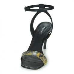 Chaussures Femme Sandales et Nu-pieds Tosca Blu LA-DIGUE Noir / Python jaune -Sandales Soldes Boutique 16645920 500 C