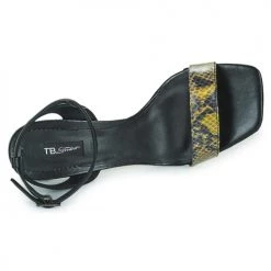 Chaussures Femme Sandales et Nu-pieds Tosca Blu LA-DIGUE Noir / Python jaune -Sandales Soldes Boutique 16645920 500 F