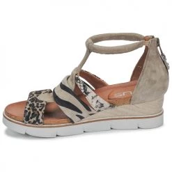 Chaussures Femme Sandales et Nu-pieds Mjus TAPASITA Taupe / Léopard -Sandales Soldes Boutique 16657219 500 D