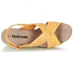Chaussures Femme Sandales et Nu-pieds Refresh RILO Jaune -Sandales Soldes Boutique 16678975 500 F