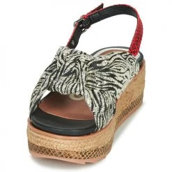 Chaussures Femme Sandales et Nu-pieds Gioseppo NEVELE Noir / Rouge -Sandales Soldes Boutique 16728423 500 C