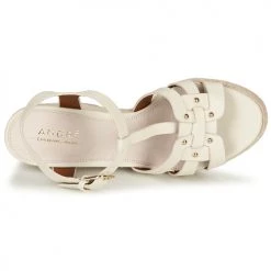 Chaussures Femme Sandales et Nu-pieds André PERLINE Blanc -Sandales Soldes Boutique 16734921 500 F