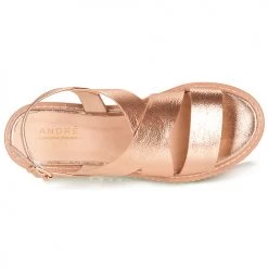 Chaussures Femme Sandales et Nu-pieds André EULALIE Doré -Sandales Soldes Boutique 16734972 500 F