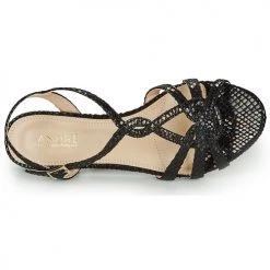 Chaussures Femme Sandales et Nu-pieds André JONETTE Noir -Sandales Soldes Boutique 16734983 500 F
