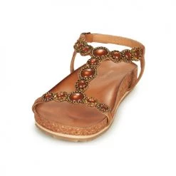 Chaussures Femme Sandales et Nu-pieds André ETHEL Camel -Sandales Soldes Boutique 16734992 500 C