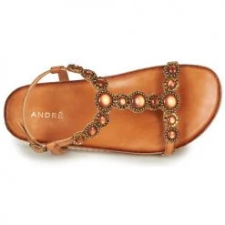 Chaussures Femme Sandales et Nu-pieds André ETHEL Camel -Sandales Soldes Boutique 16734992 500 F