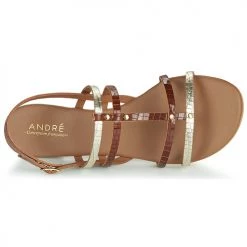 Chaussures Femme Sandales et Nu-pieds André MANDIE Camel -Sandales Soldes Boutique 16735125 500 F