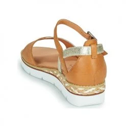Chaussures Femme Sandales et Nu-pieds Karston KILGUM Marron / Argenté -Sandales Soldes Boutique 16749991 500 E