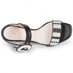Chaussures Femme Sandales et Nu-pieds Fericelli MAIRA Noir et blanc -Sandales Soldes Boutique 16866308 500 F