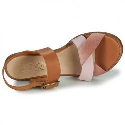 Chaussures Femme Sandales et Nu-pieds Casual Attitude MEL Camel / Rose -Sandales Soldes Boutique 16918709 500 F