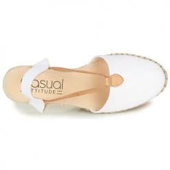 Chaussures Femme Sandales et Nu-pieds Casual Attitude IPOP Blanc -Sandales Soldes Boutique 16918719 500 F