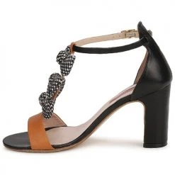 Chaussures Femme Sandales et Nu-pieds MySuelly CAPO Noir / Marron -Sandales Soldes Boutique 178061 500 D
